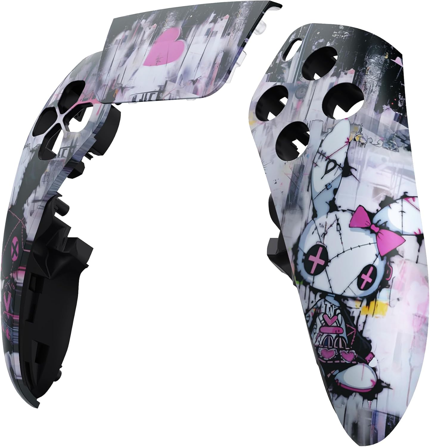 Extremerate Left Right Front Top Shell with Touchpad Compatible with Ps5 Edge Controller, Lovely Punky Bunny Replacement Faceplate Shell Custom Touch Pad Cover Compatible with Ps5 Edge Controller - Blue Nebula image number 2