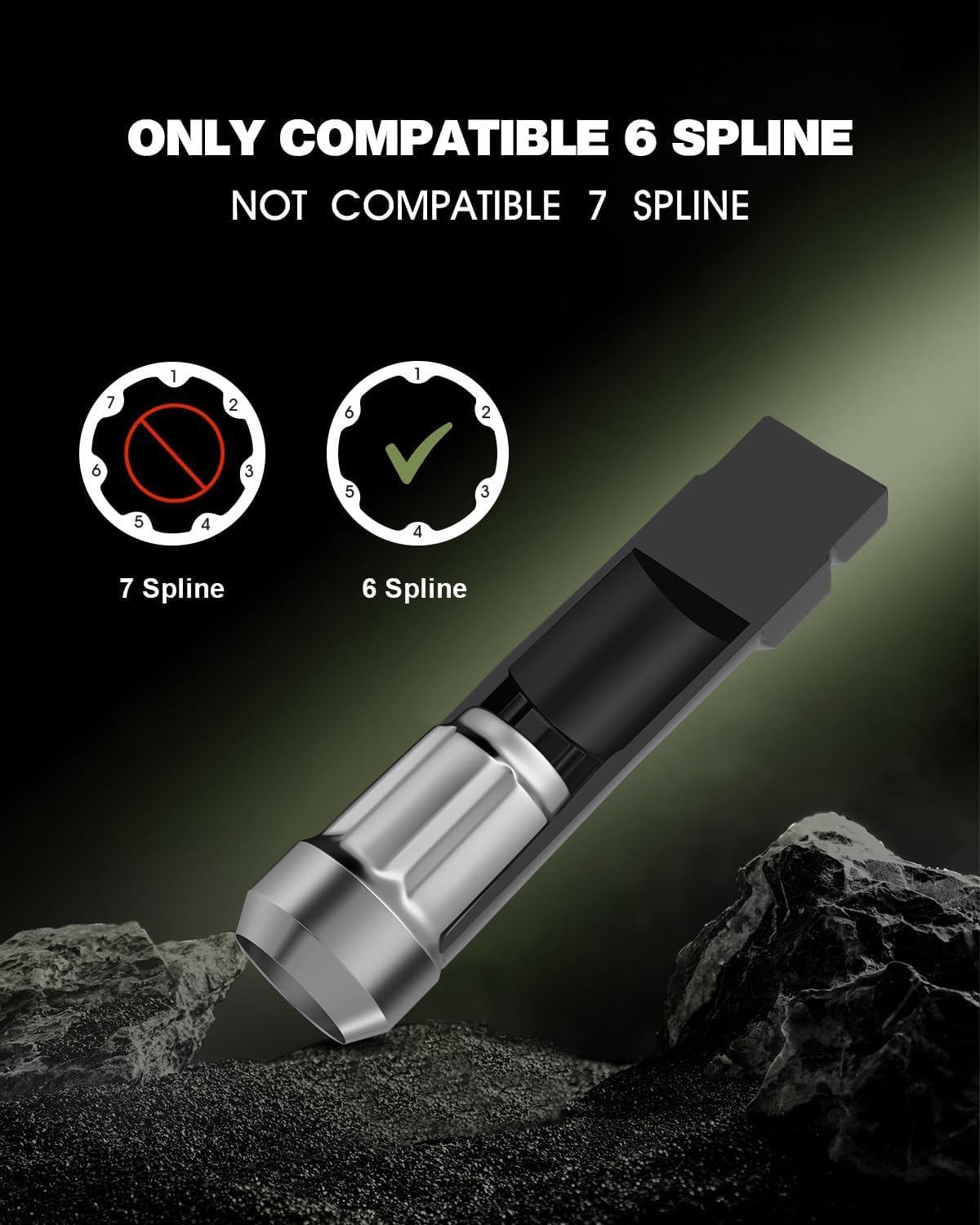 2-Piece 6 Spline & 7 Spline Tuner Socket Key Tool &ndash; Thin Wall (20.5Mm Diameter) for 17Mm & 19Mm (3/4") Hex Sockets &ndash; Wheel Lock Lug Nut Replacement for Aftermarket Wheels image number 4