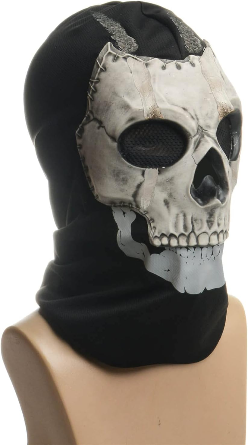PARTYGEARS COD Ghost Mask Skull Full Face Mask MW2 Cosplay Costume Mask for Sport Halloween Cosplay Black PG232131 image number 3