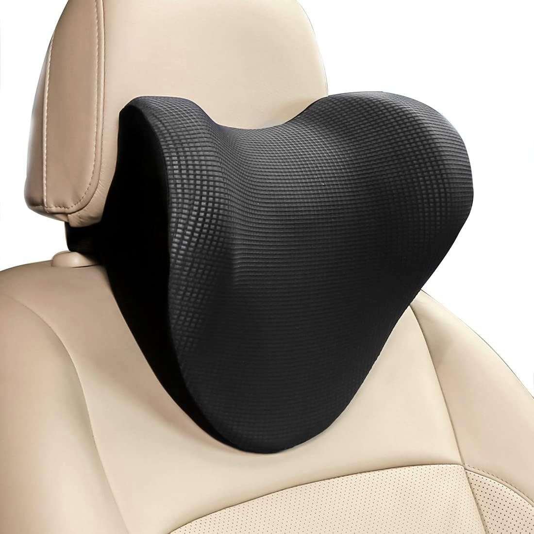Car Seat Neck Cushion, Car Cushion for Driver'S Seat with Adjustable Strap, Space Memory Foam Car Cushion for Ice Silk, Breathable Car (Black) image number 1