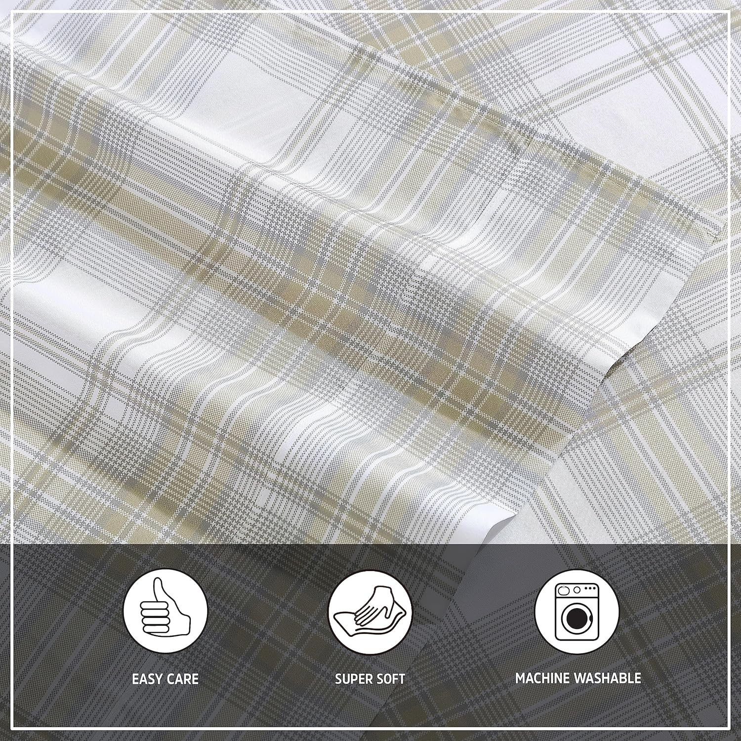 Wrangler- Twin Sheet Set, Silky & Lightweight Bedding Set, Casual Home D&eacute;cor (Dayton Valley Plaid Beige, Twin)
