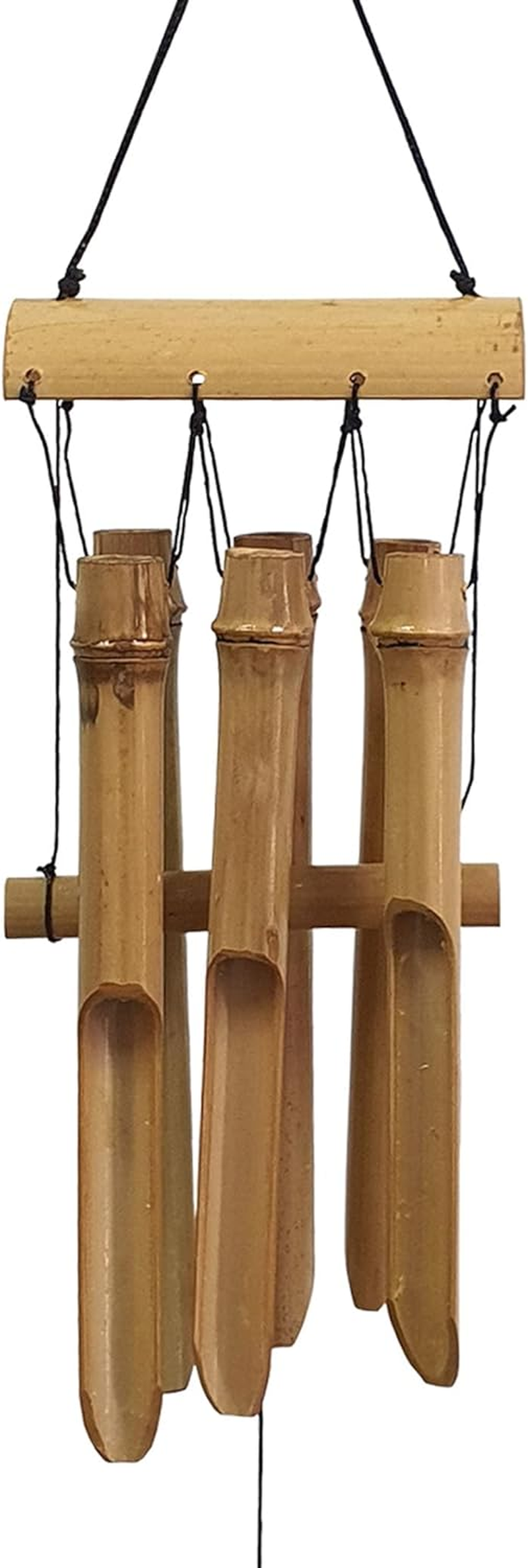 Bamboo Wind Chime Outdoor, 6 Small Bamboo Bell Tubes for Outdoor or Indoor Home D&eacute;cor, Handmade Natural Soothing Sound 23 Inches image number 4