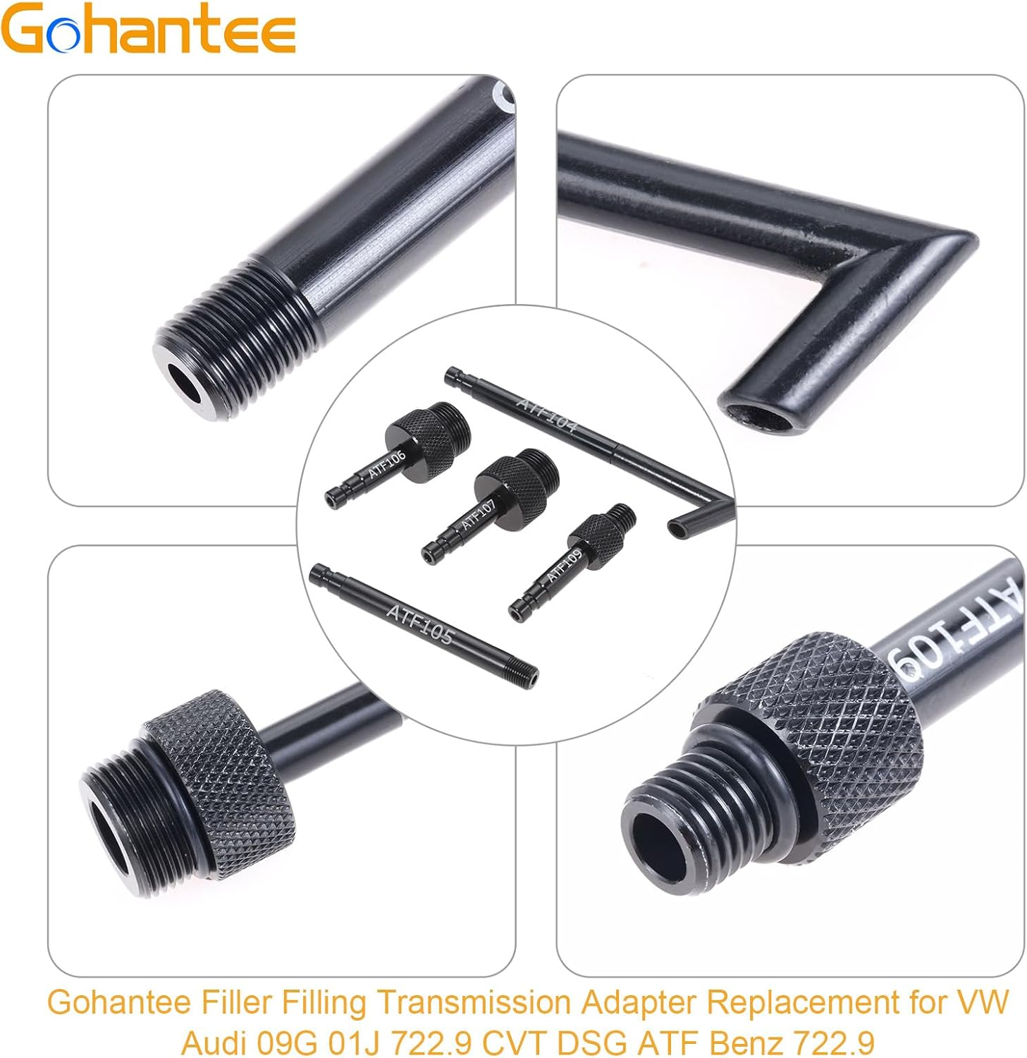 Gohantee Transmission Automatic Fluid Oil Filling Filler Adapter Fit for VW Audi 09G 01J 722.9 CVT DSG ATF Benz 722.9 image number 3