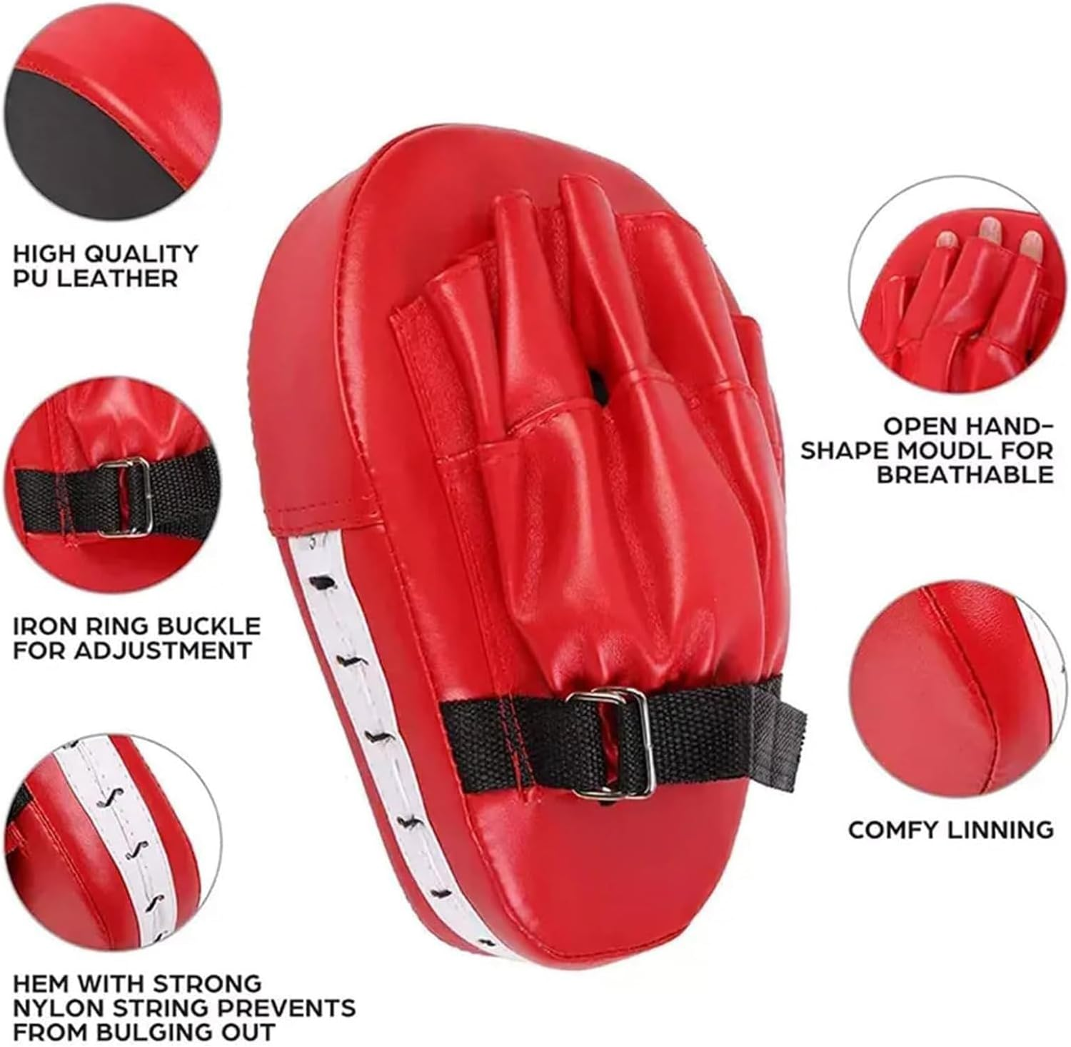 2Pcs Boxing Focus Pads High Elasticity EVA Non-Toxic Punching Target Mitts for Hook Jab Strike MMA UFC Kickboxingmuay Thaikarate Training Padded image number 1