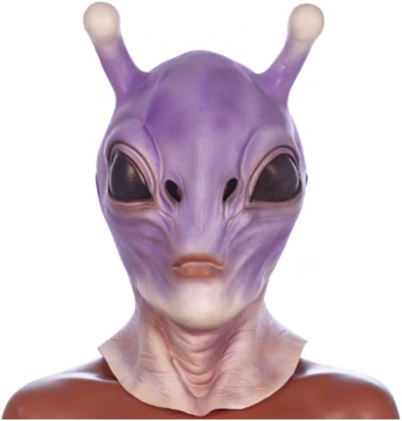 Horror Alien Mask Funny Halloween Monster Cosplay Mask Creepy Scary Masquerade Party Costume Accessories Full Head Latex Prop image number 2