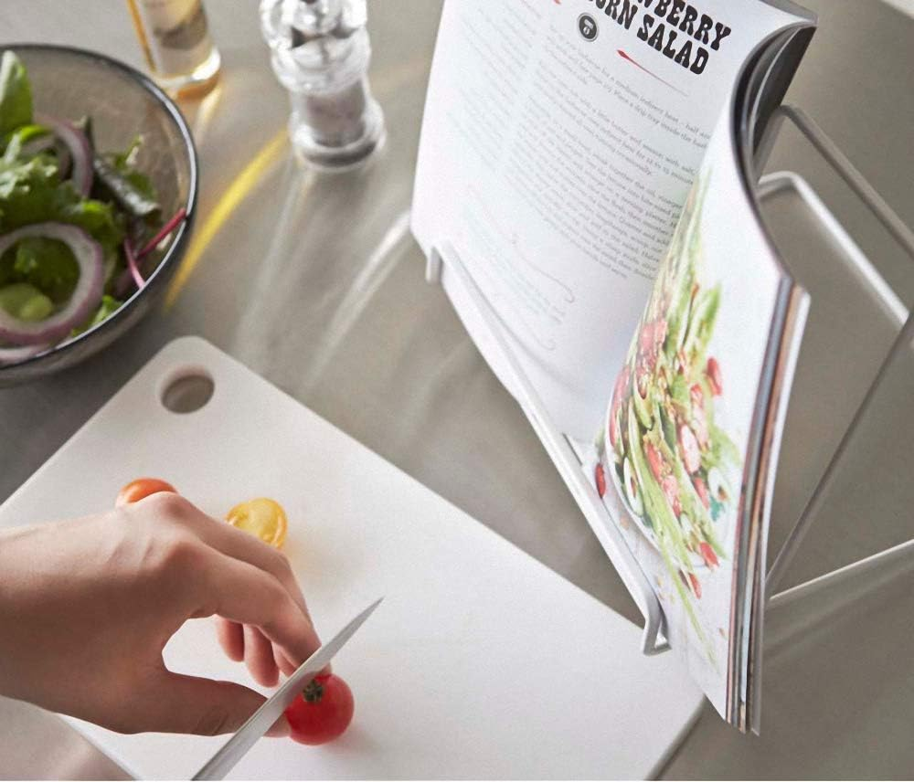 Book Stand Foldable Cookbook Stands Holders for Kitchen Counter,Portable Book Holder Stand for Reading Hands Free（Black） image number 1