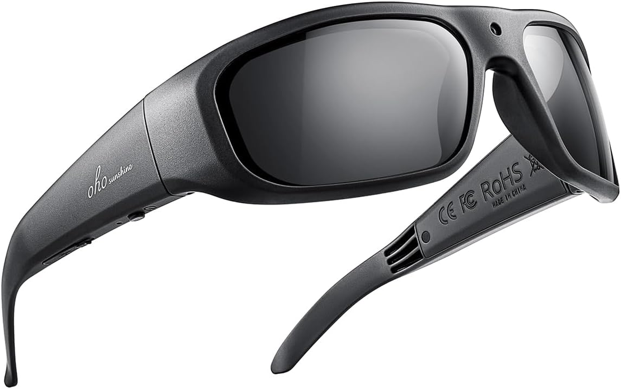 Oho 32GB Camera Glasses,24M Resolution H.265 1080P Smart Glasses with UV400 Sunglasses Lens for Outdoor Sport,Unisex