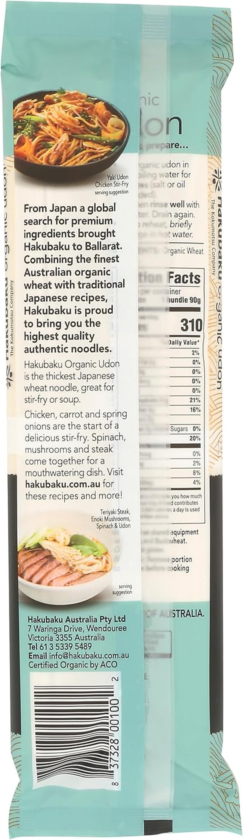 Hakubaku Organic Udon Noodle, 270 G image number 2