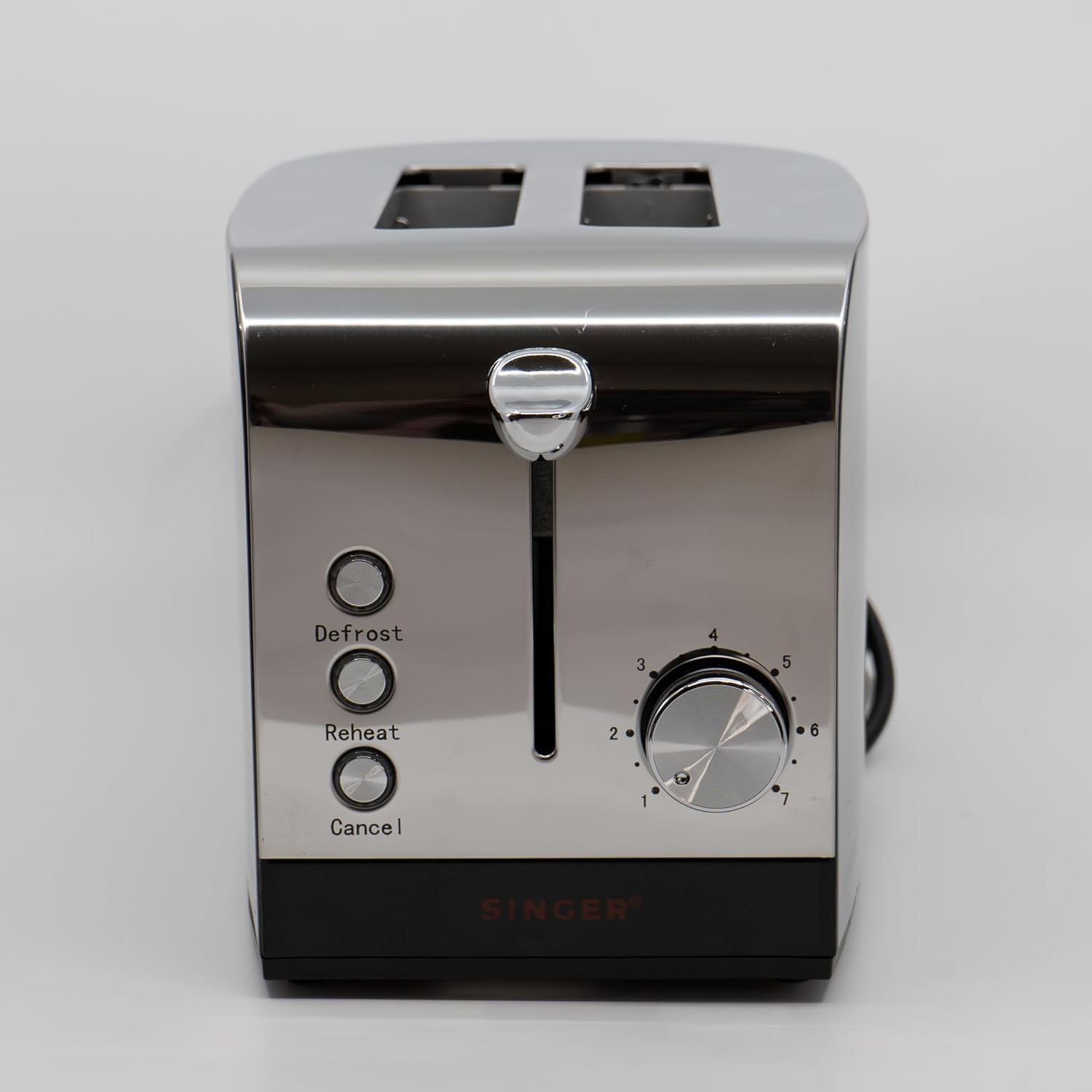 Singer 2 Slice Stainless Steel Toaster, Black image number 5