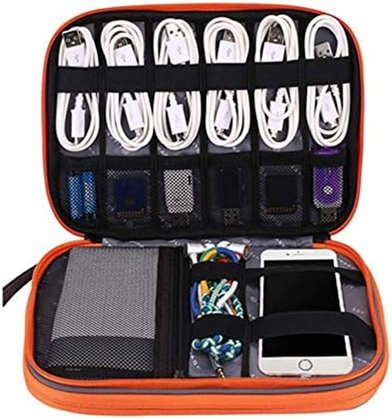Acoki Portable Electronic Accessories Travel Case, Cable Organizer Bag Gadget Carry Bag Grey (M) image number 1