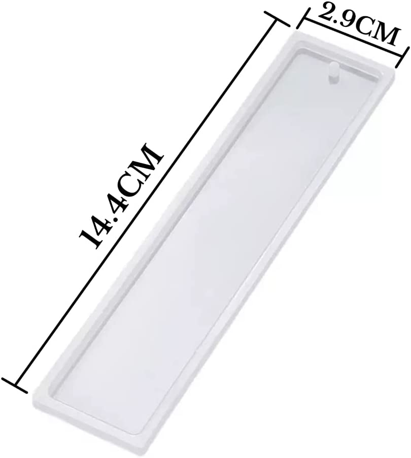 5X Rectangle Silicone Bookmark Mold Pendant Resin Epoxy Mould Casting Craft DIY image number 1
