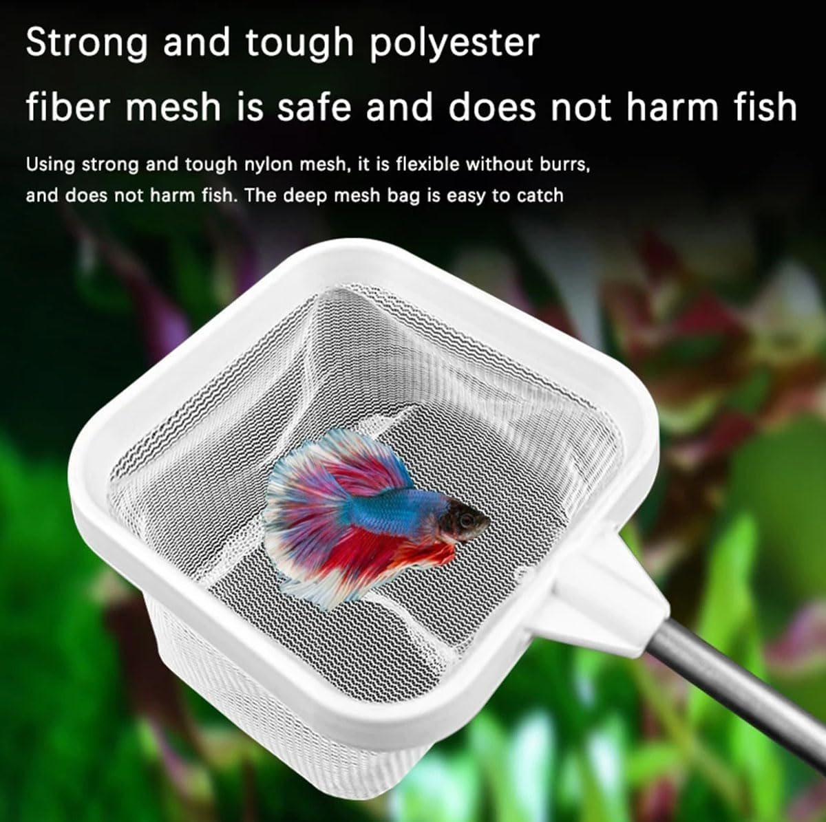 Mini Aquarium Square Fishing Net with Suction Cup Extendable Long Handle Fishing Gear for Catching Fish Shrimp Tank Clean Accessories image number 1
