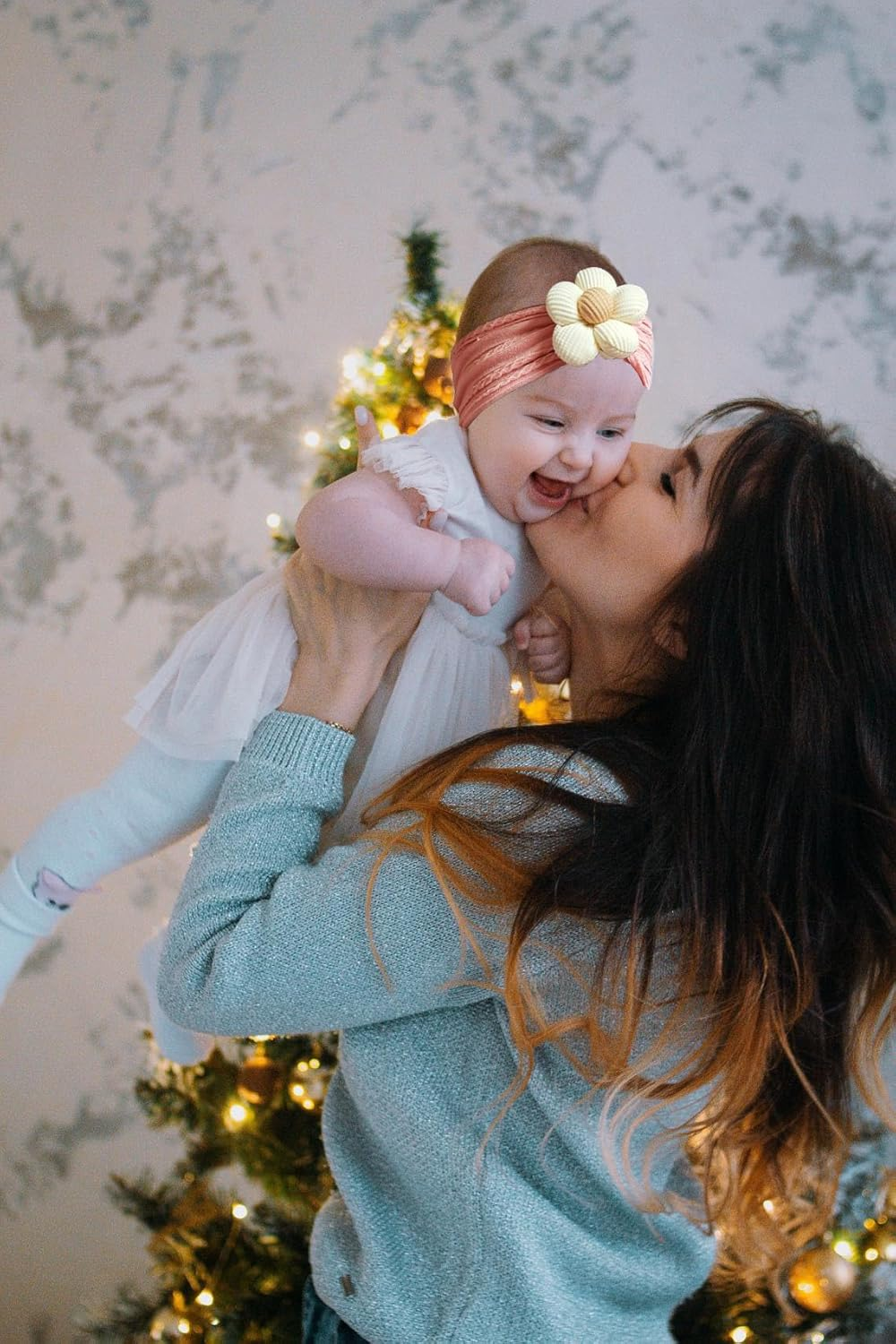 Hjiaruiky Baby Headbands Baby Girls Bows Headband Newborn Bow Handmade Soft Headbands with Bows Hairbands for Infant Toddler Black White Pink (BROWN+BEIGE+PINK) image number 4