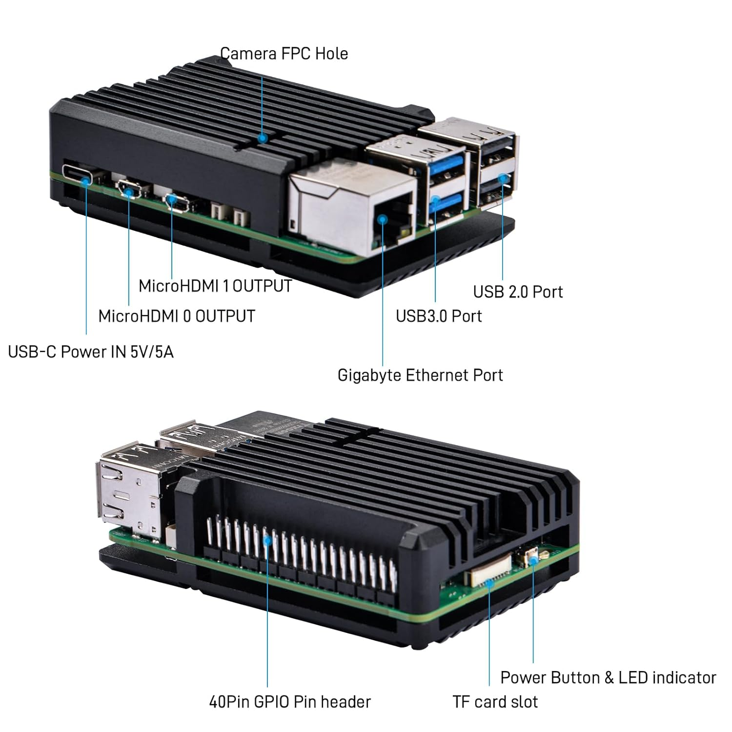 Geeekpi Heatsink Case for Raspberry Pi 5, Pi 5 Aluminum Alloy Armor Case, Pi 5 Passive Cooling Case for Raspberry Pi 5 4GB/8GB (Raspberry Pi NOT Included) image number 3