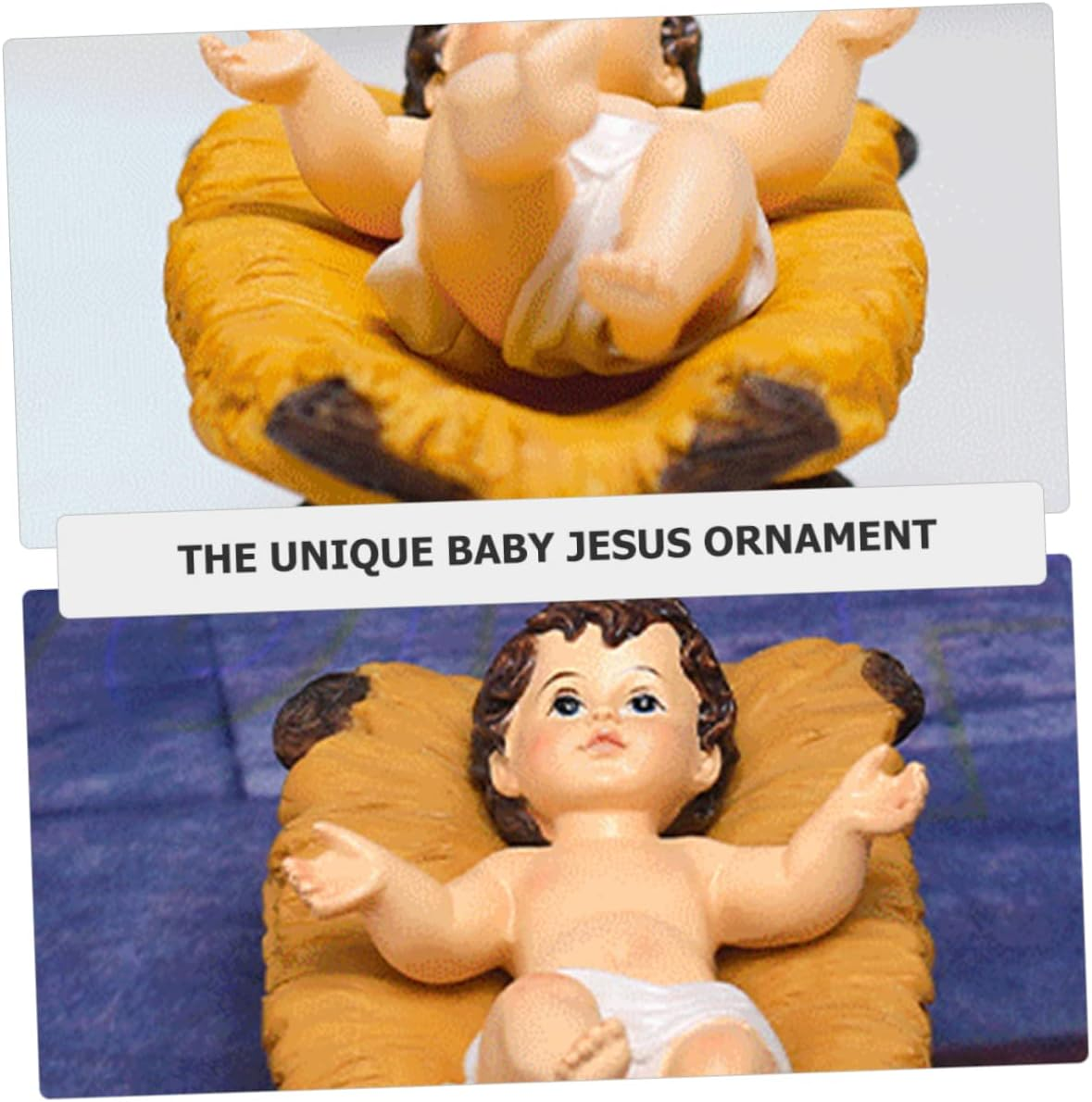 Jesus Figurine Ornament Religious Christmas Decoration for Home Photography Prop Resin Craft for Nativity Scene Unique Holiday Celebrations image number 3