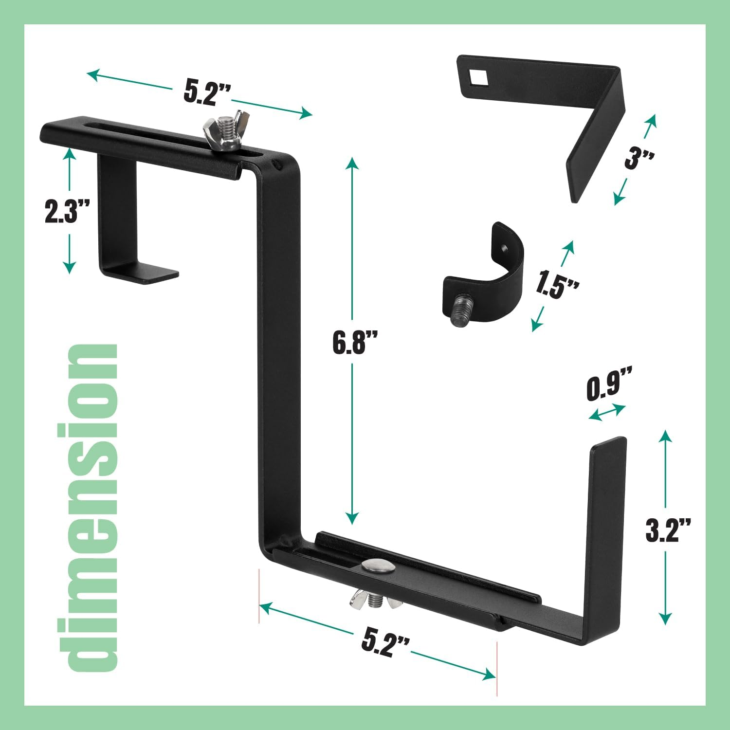 Adjustable Planter Box Bracket (Set of 4), Brackets for Window Boxes Planters, Planter Shelving with Adjustable Size the Width of the Bottom of the Planter Box- Great for Garden Fence, Balcony. image number 4