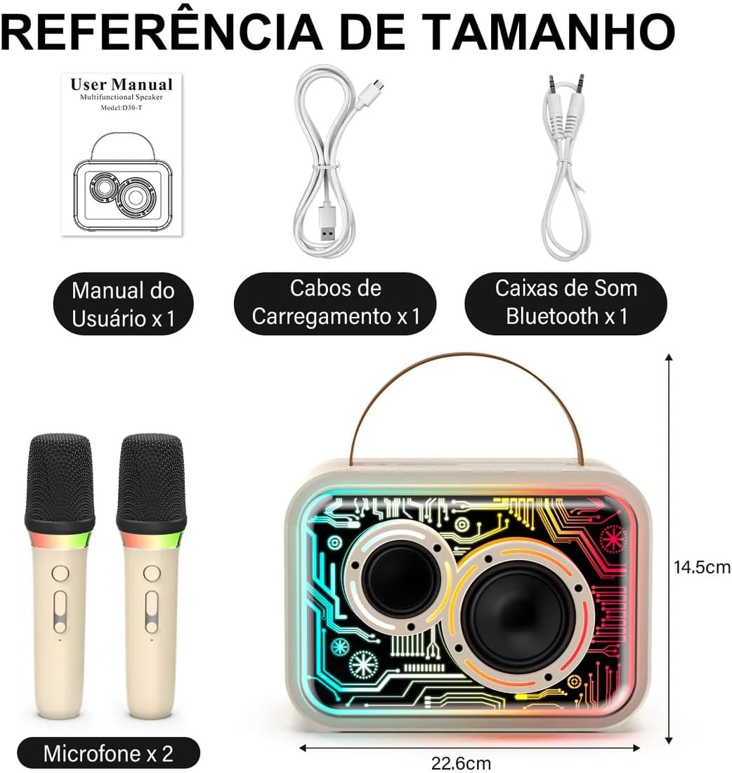 JYX Karaoke Machine with 2 Wireless Microphones for Adults, Bluetooth 5.3 Karaoke Microphone Wireless System with LED Lights, Portable Karaoke Speaker for Party (30W) image number 4