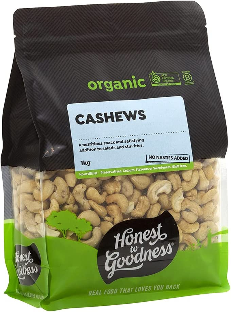 Honest to Goodness, Organic Cashews, 1 Kilogram - Natural Goodness Known for Their Rich, Buttery, Nutty Flavor, Ideal for Various Culinary Applications. image number 6