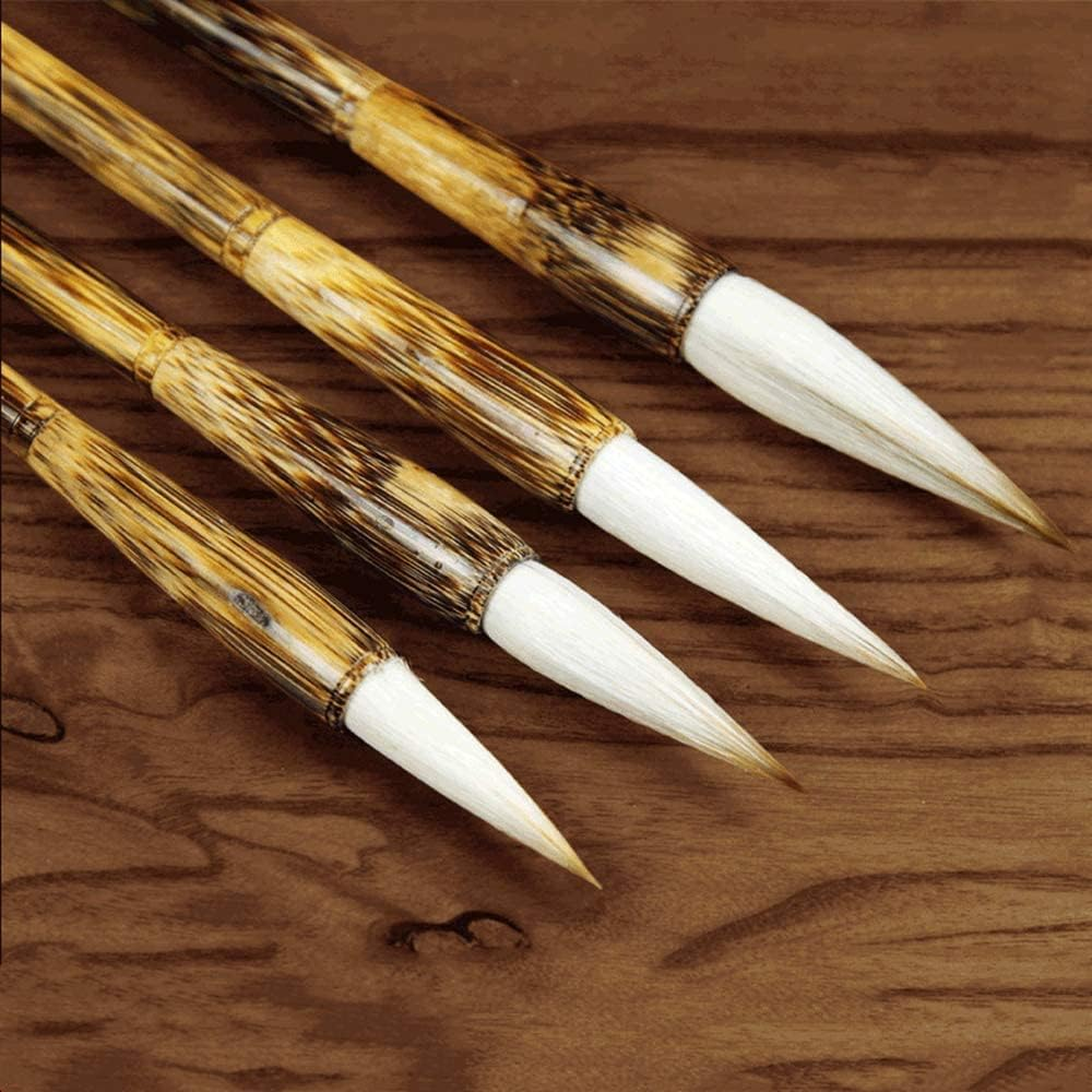 High-Grade Shanlian Hubi Fine Chinese Calligraphy Brush Set- Wolf Goat Hair Doubled Both Brush image number 4
