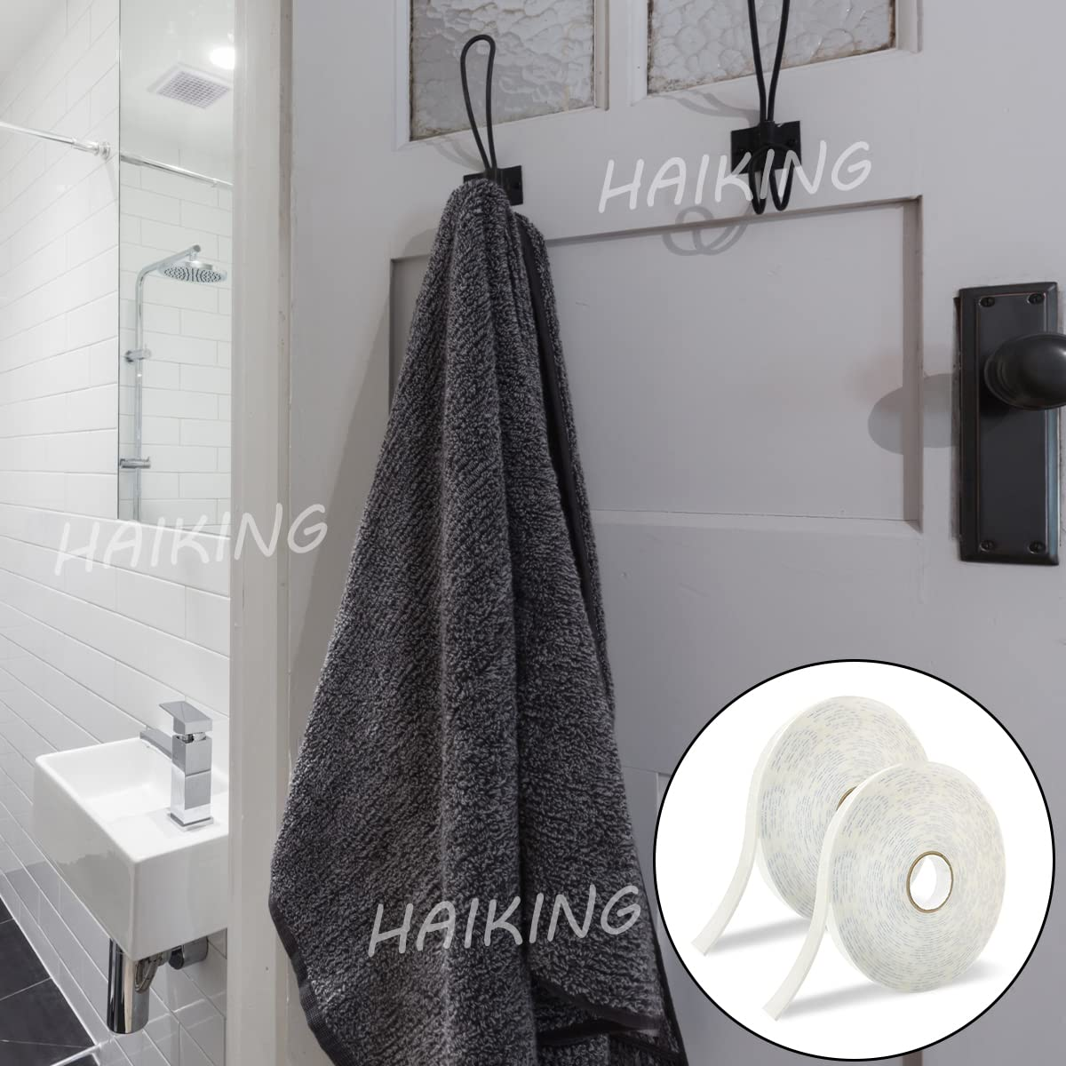 Double Sided Tapes, 2 Rolls White Foam Tape for Home, Office, Wall, Art Crafts DIY (Each Roll Is 1.5Cm/0.59In Wide and 10M/32.8Ft Long) image number 1