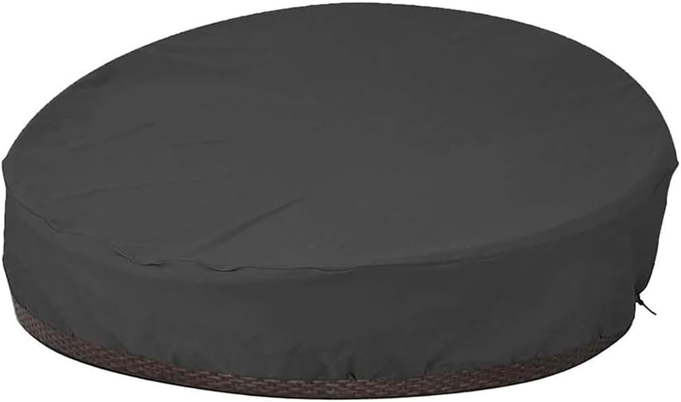 J&C Outdoor Daybed Cover Beige round Garden Furniture Cover 90 Inches Dust-Proof and Waterproof Full Protection for outside Patio Furniture Cover (Black) image number 2