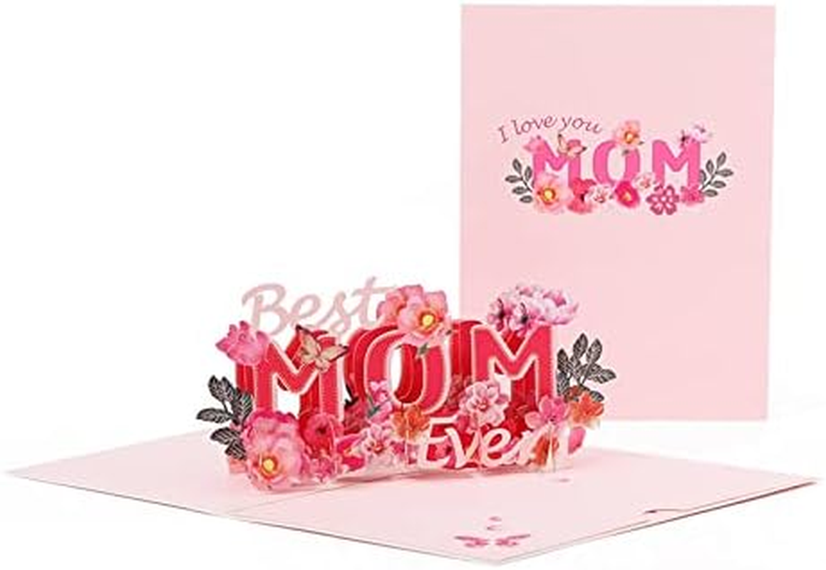 3D Pop-Up Happy Mother'S Day Card, Hearted & Floral Design with Envelopes for Mom, Grandma, Stepmon, Wife, Mother-In-Law, Suitable for Birthday, Anniversary, Mother'S Day, Ideal Gift with Best Wishes (Best Mom) image number 2