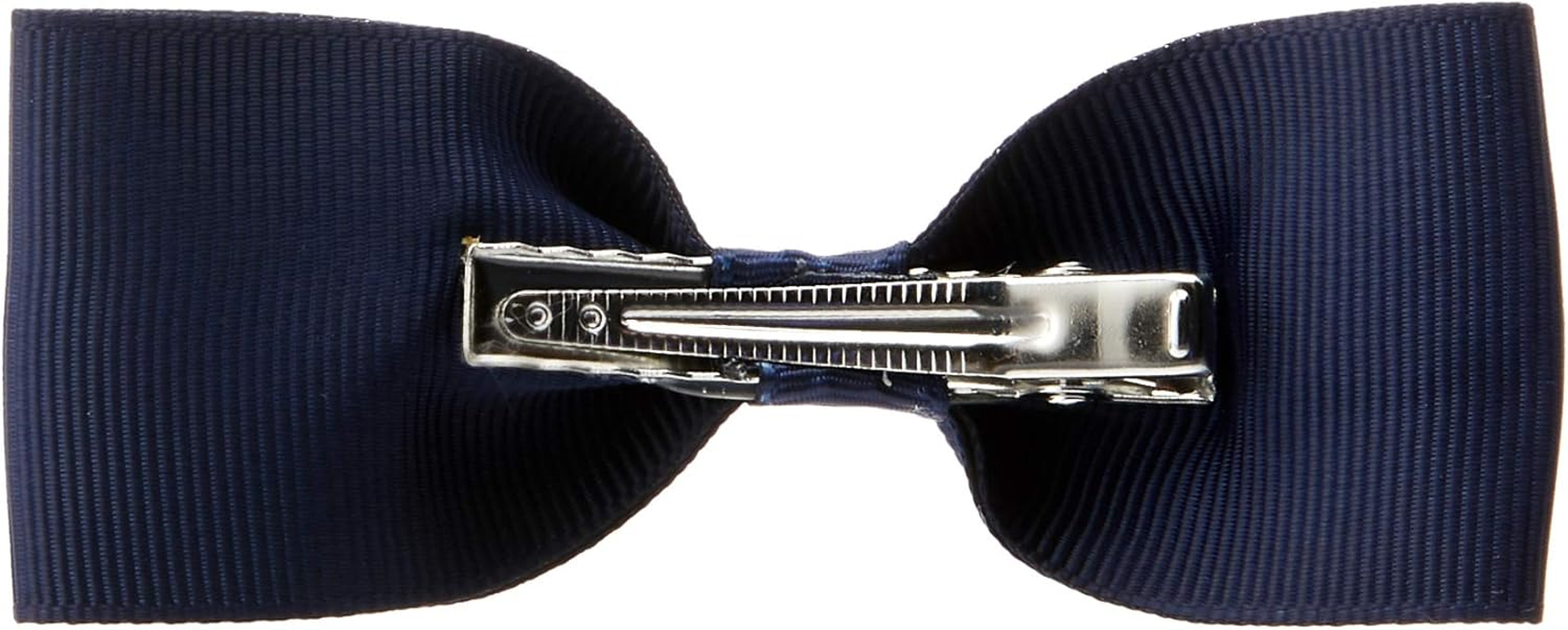 Schoolies Hair Accessories Clip on Bows 2 Pieces, Real Dark Blue