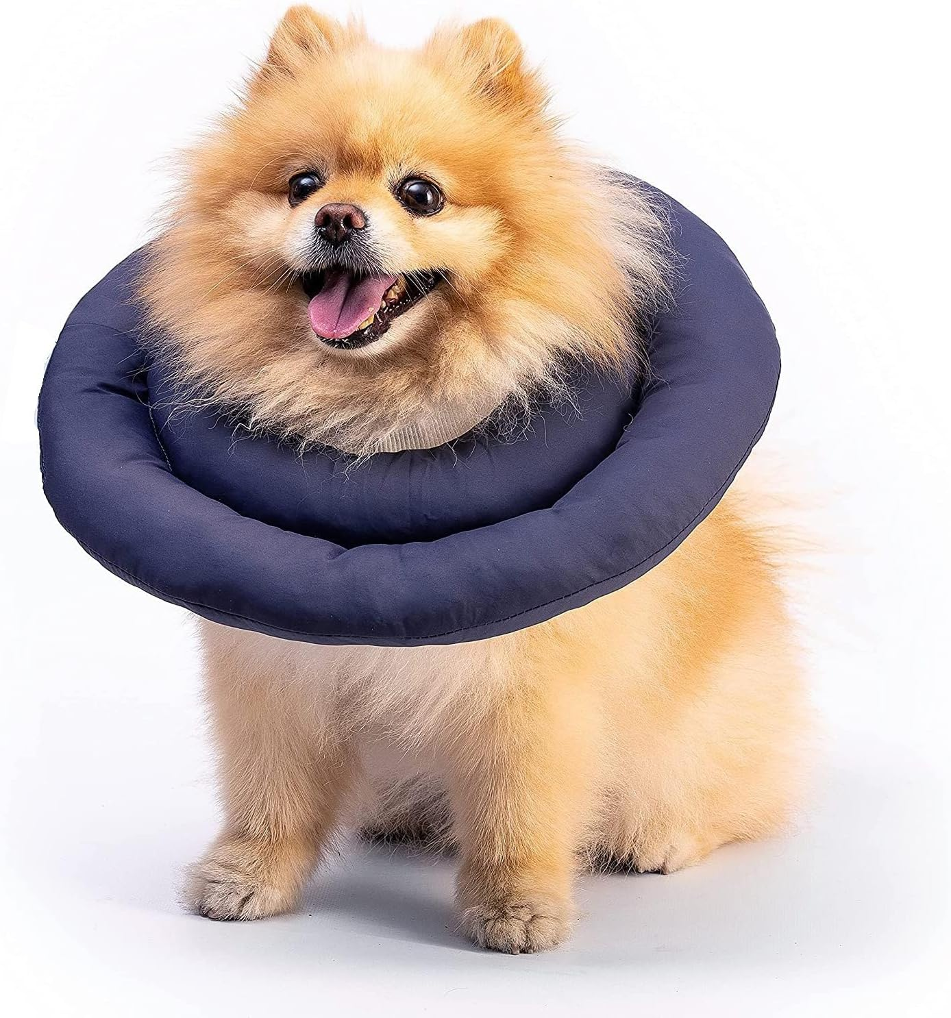 Dog Recovery Collar, Waterproof Soft Dog Cone after Surgery, Comfy Protective Elizabethan Collar Alternative for Dogs Cats, Adjustable Pet Neck Donut Cone Anti-Licking Biting Wounds (Navy Blue, M) image number 3