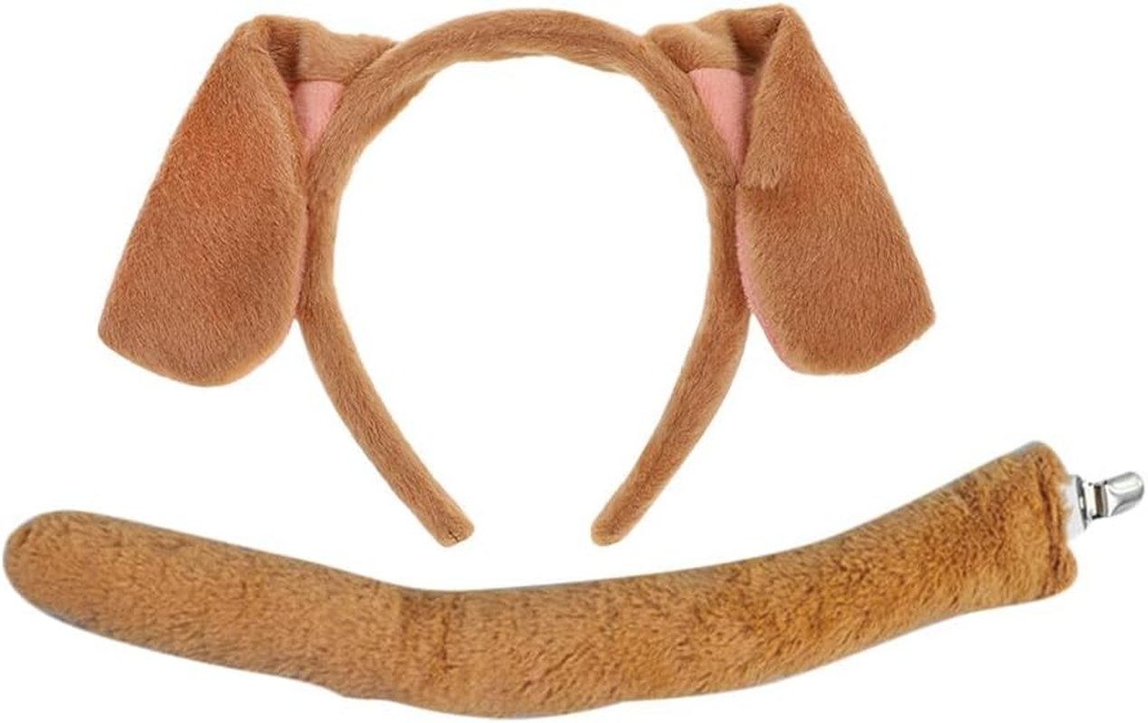 Dog Ears Headband Include Dalmatian Ears Headbands and Tail Puppy Headband Dalmatian Costume Set for New Year Party Cosplay Costume