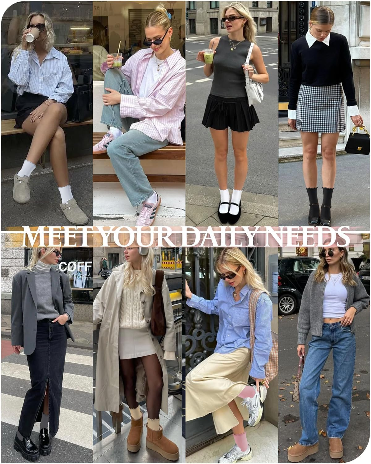 ZANZER Pilates Women'S Yoga Socks with Non-Slip Grip, Ruffle Swivel Cuff & Crew Design - Anti-Skid Workout Socks (Blue+White+Dark Gray+Black) image number 6