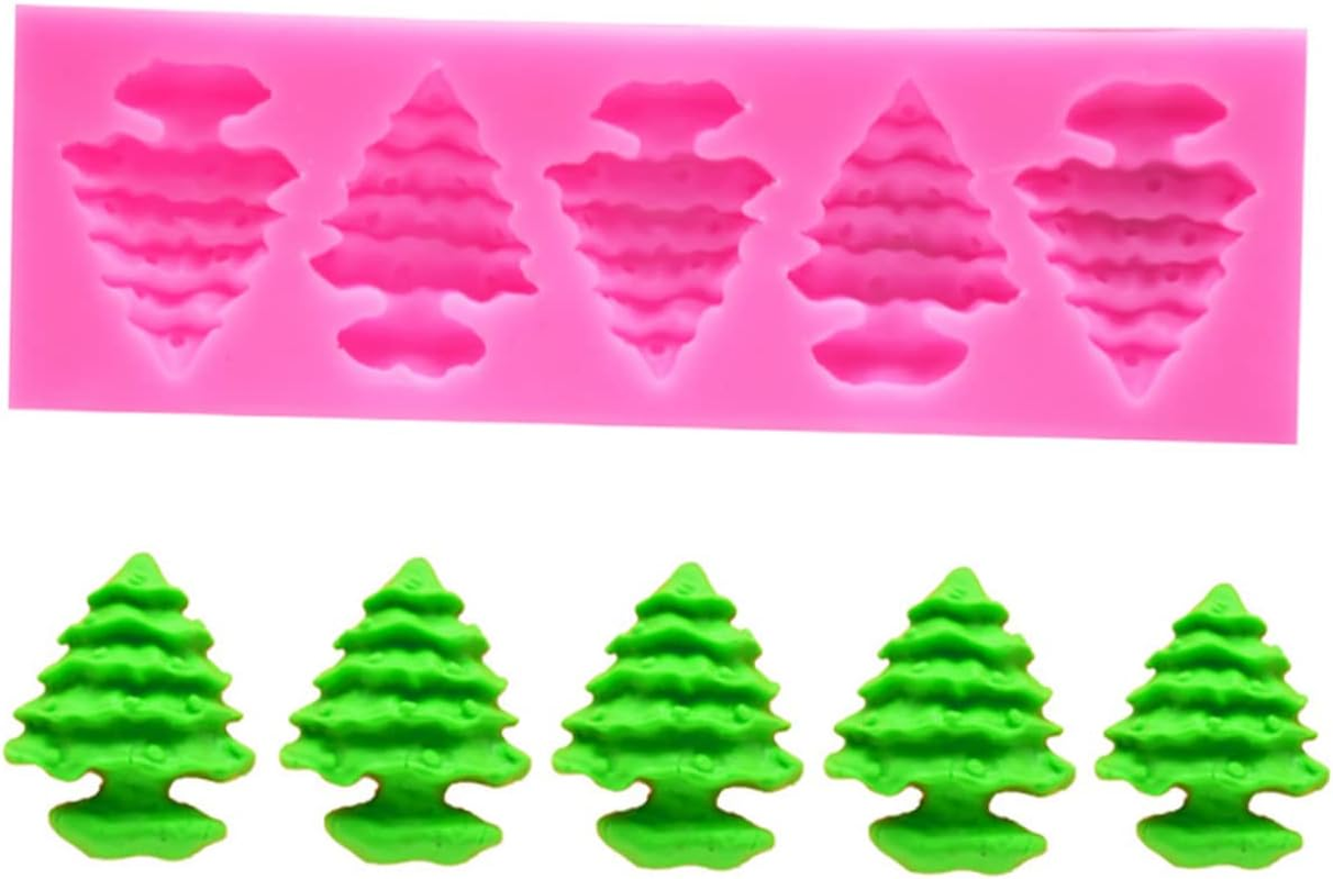 UPKOCH 3Pcs Christmas Tree Silicone Molds Tree Shape Cake Decorating Tools Baking Mold for Cupcake Dessert Fondant DIY image number 5