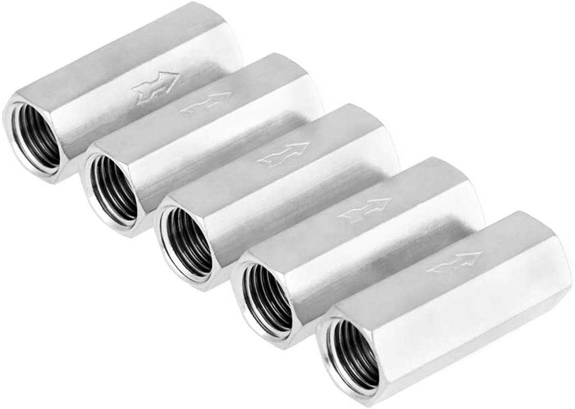5Pcs 1/4'' Female Threaded Hex Full Port One Way Air Check Valve Non-Return Valve image number 5