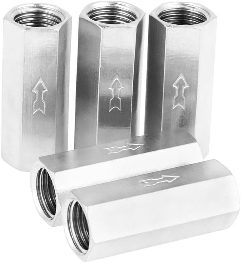 5Pcs 1/4'' Female Threaded Hex Full Port One Way Air Check Valve Non-Return Valve image number 2