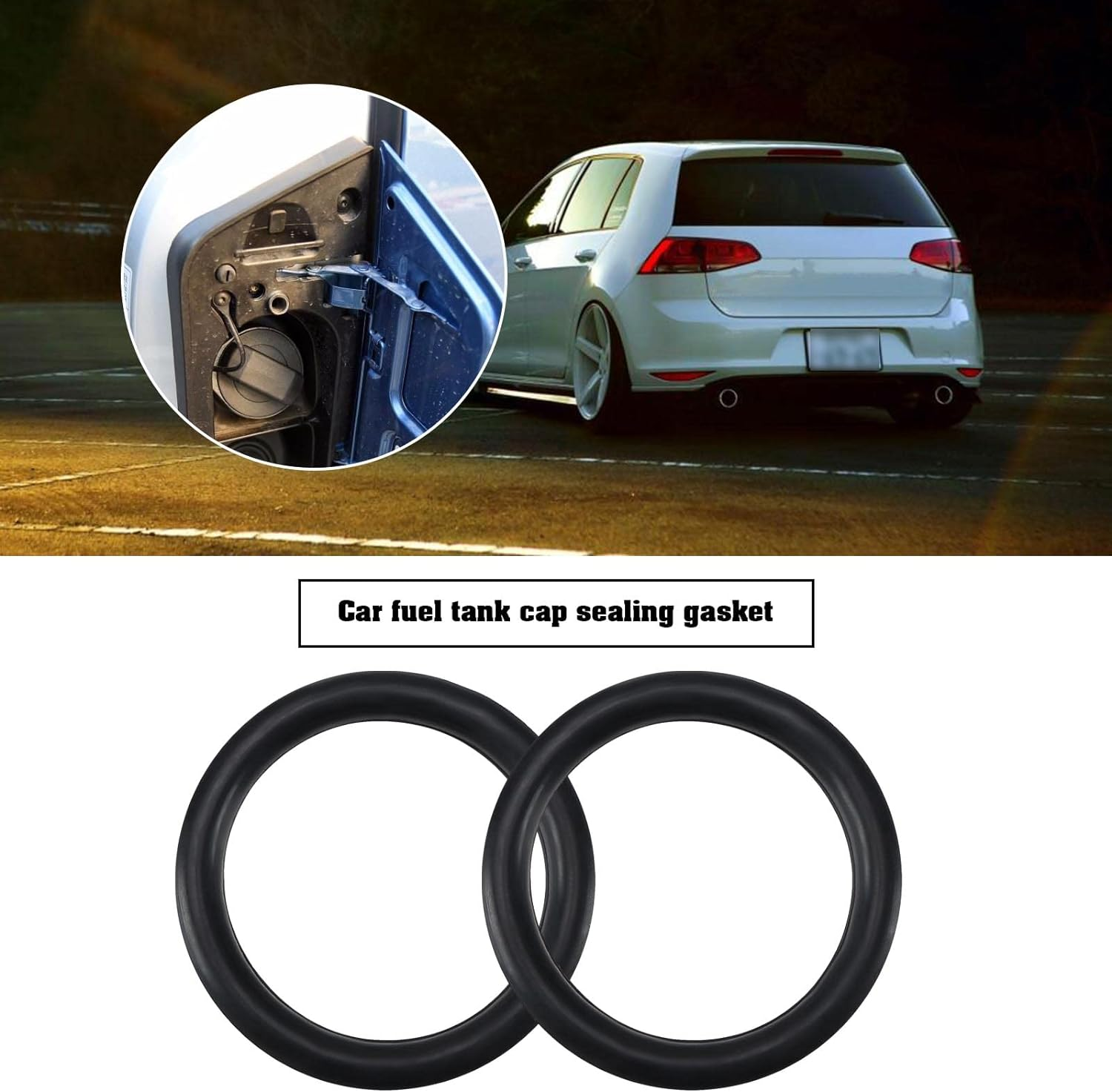 2Pcs Fuel Cap Seals Replacement 1K0201557A Compatible with VW Golf Polo Passat EOS Fuel Cap Tank Cover Gas Cap Replacement Seal image number 5