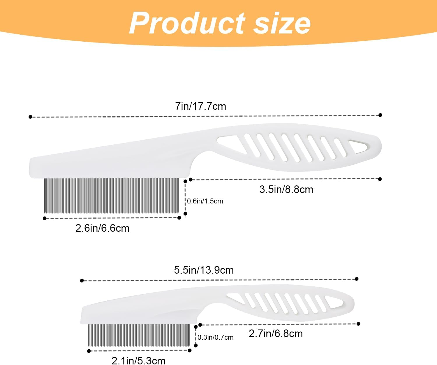 2 Packs Pet Hair Comb, 2 in 1 New Dog Comb Multifunctional Pet Hair Comb Pet Hair Comb Flea and Tear Stain Removal Cat Comb for Grooming and Dehairing Face and Paws image number 5