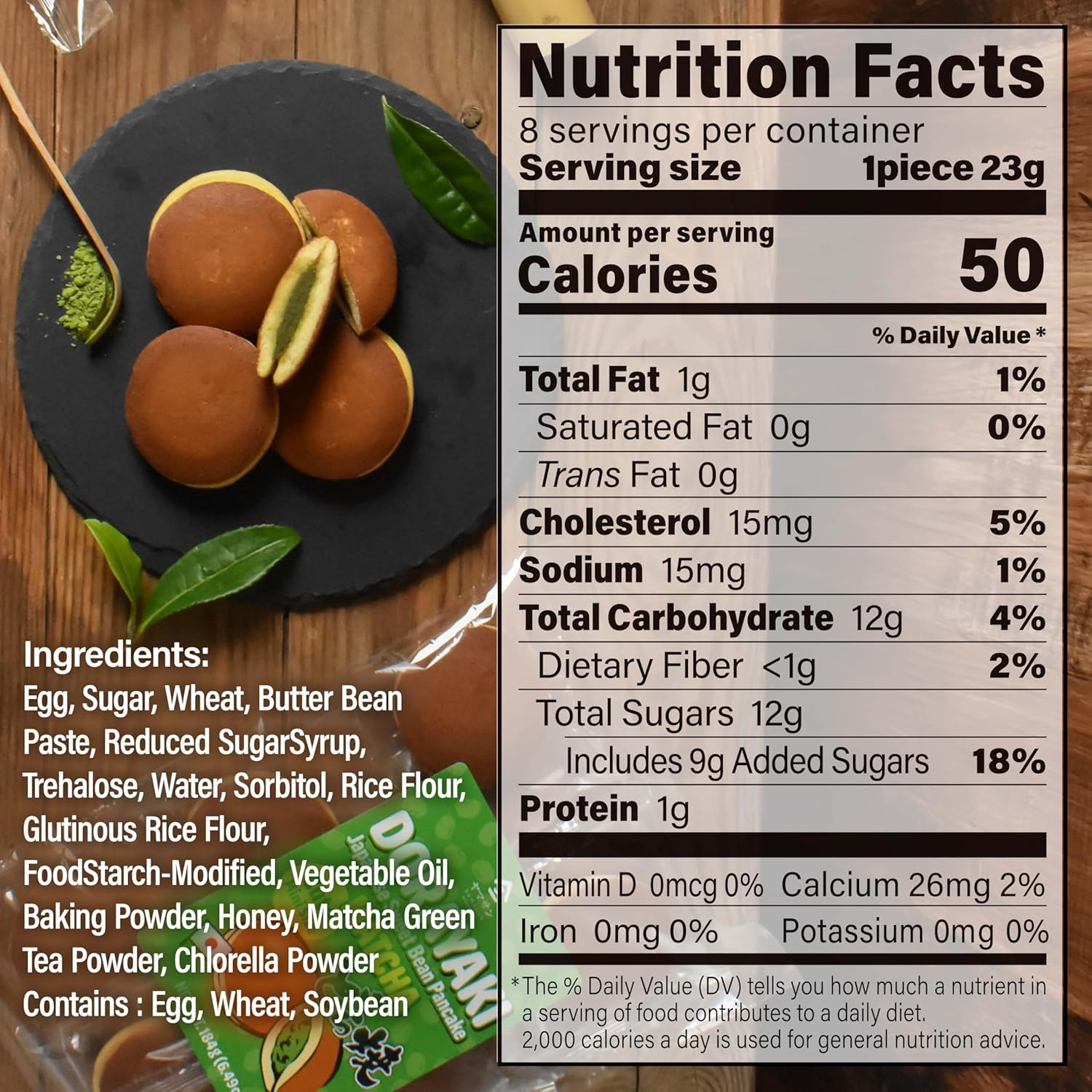 YAMASAN KYOTO UJI Dorayaki Japanese Matcha Sweet Bean Paste Pancake, Traditional Japanese Wagashi Sweets, Cute Mini Size, Matcha Candy, Individually Wrapped, Made in Japan (184G) image number 1