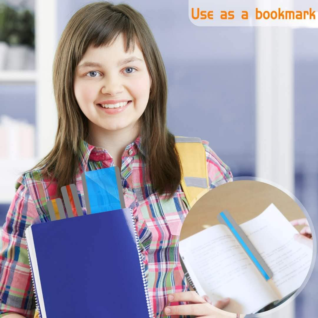 Dyslexia Tools for Kids, 12 Pieces Guided Reading Strips Highlight Strips Colored Overlay Highlighter Bookmarks Tracking Rulers Helps with Reduce Visual Stress Children Assistant（2 Sizes,6 Colors）