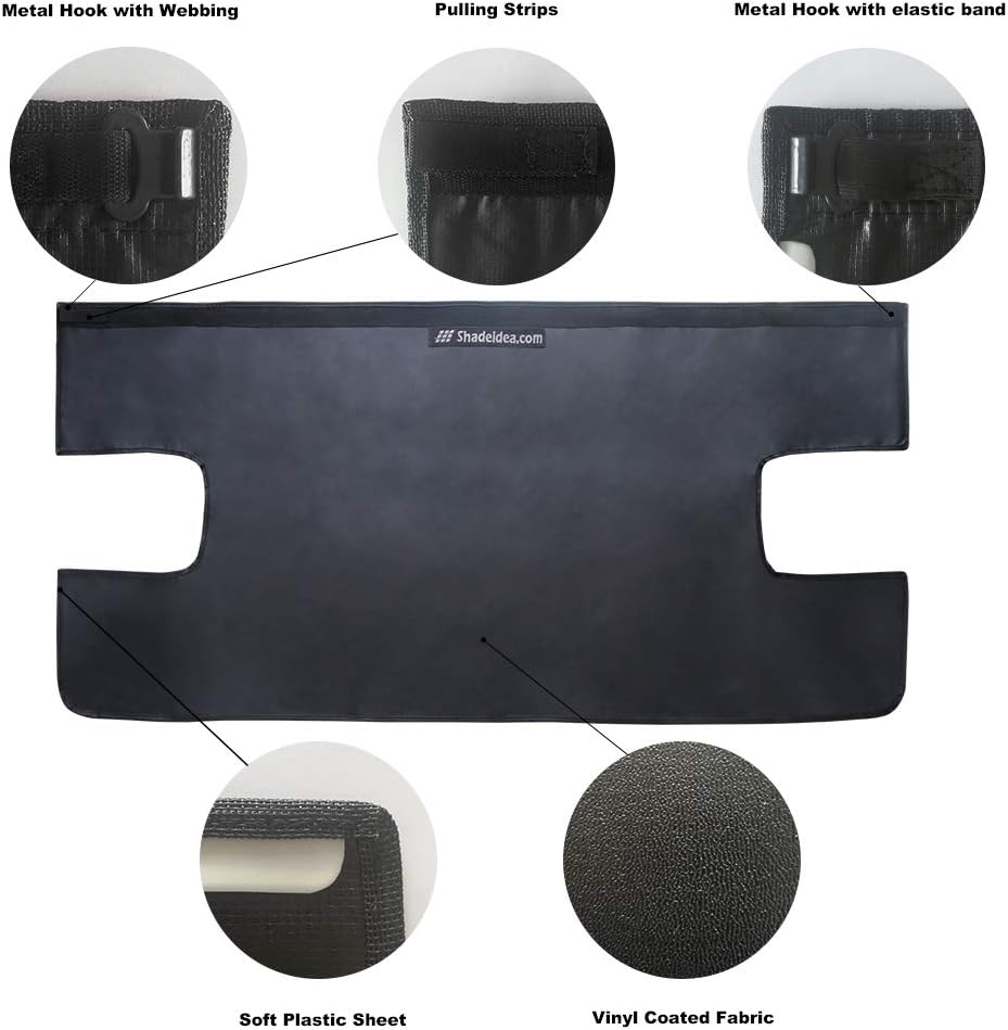 Shadeidea Jeep Wrangler Tonneau Cover JLU 4 Door Rear Trunk Cover Cargo Vinyl Cover for 2018+ JL Unlimited Tailgate Ton Cover-Black-3 Years Warranty image number 4