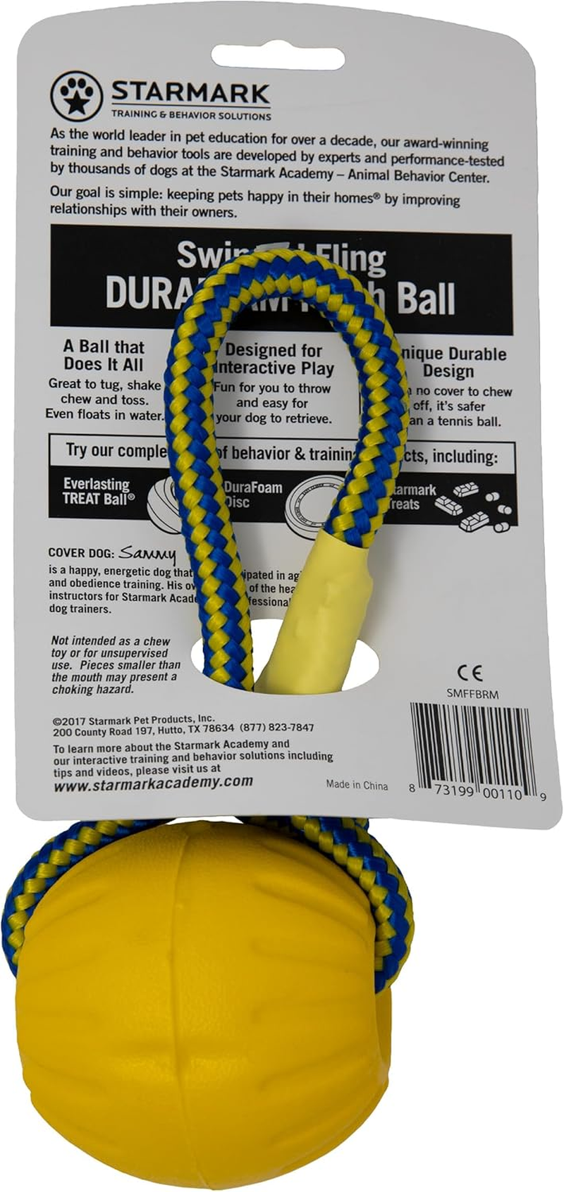 Starmark Swing and Fling Fetch Ball, Medium Yellow (Pack of 1) image number 4