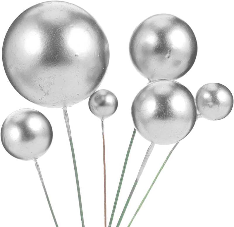 30Pcs Ball Cake Topper Birthday Decorations Pastel Dessert Props Ball Shape Ornament