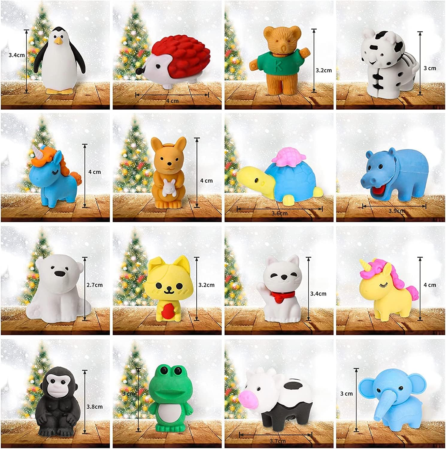 36 PCS Animal Erasers, Bulk Pencil Erasers Come Apart Puzzle Eraser Toys for Classroom Rewards, Party Favors, Games Prizes, Easter Egg Fillers, Carnivals Gift and School Supplies (Random Designs) image number 1