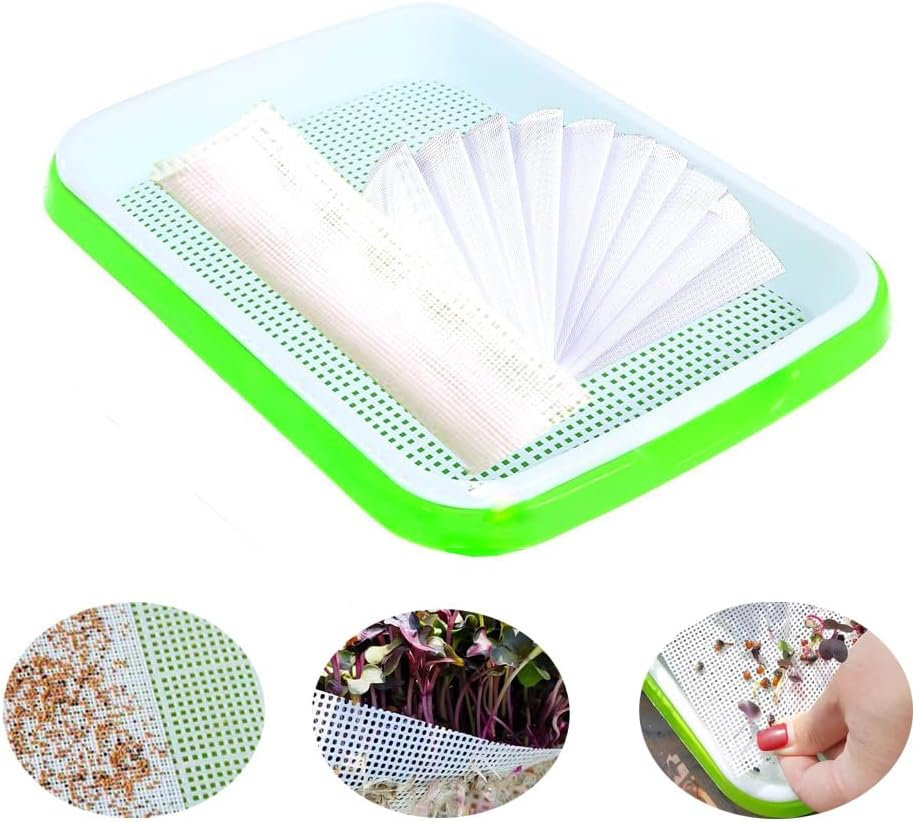 16Pcs Germinating Growing Sheets,Hydroponic Growing Silicone Mats. Fit for Plant Germination Tray and Mesh Sprouting Trays,Trays NOT Included (8.26 * 78") image number 2