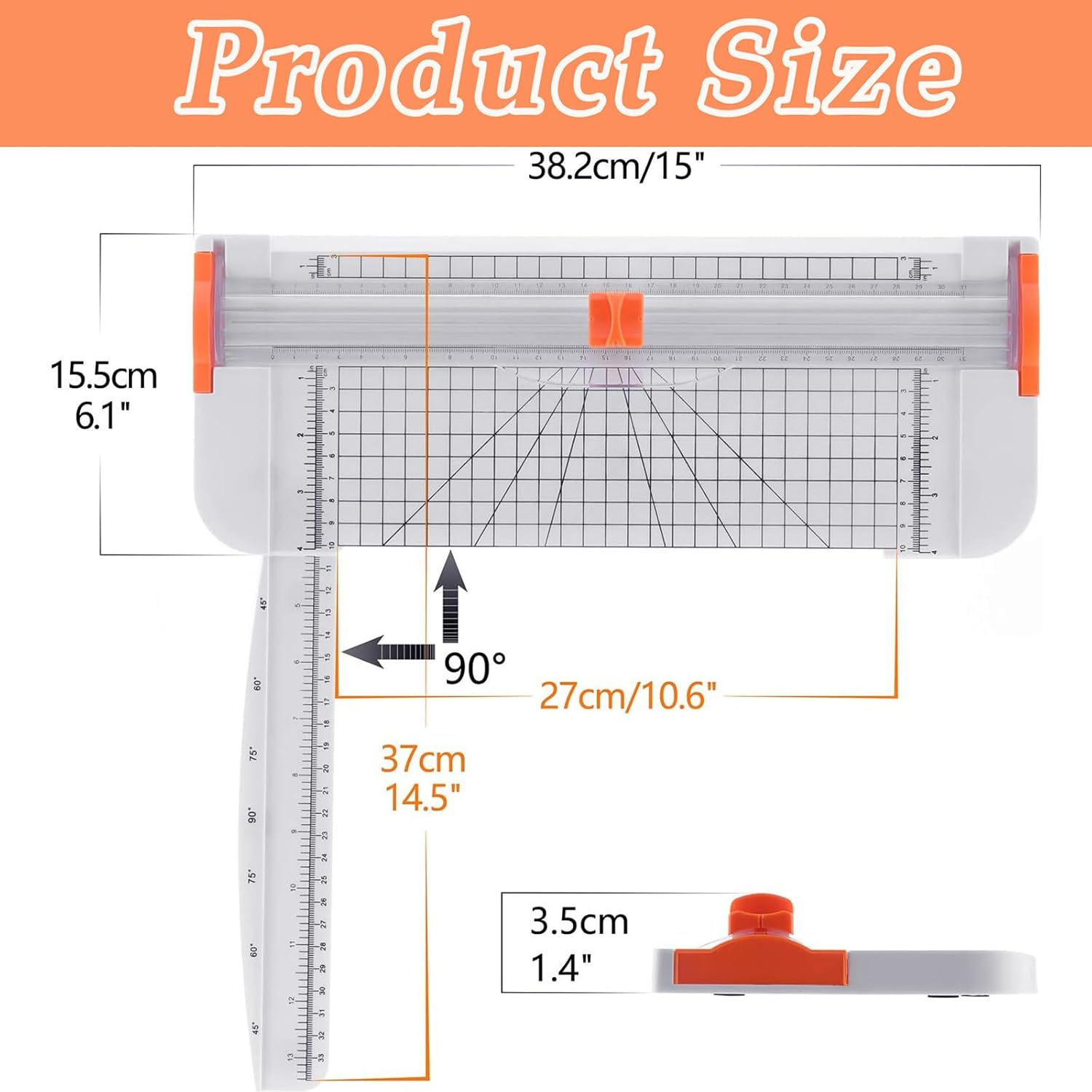 A4 Paper Cutter 12 Inch Office School Paper Trimmer Scrapbooking Tool with Security Blade for Label, Origami, Card, Photo, Coupon, Scrapbook, Cardstock, Laminated Paper, and Craft Project (White) image number 3