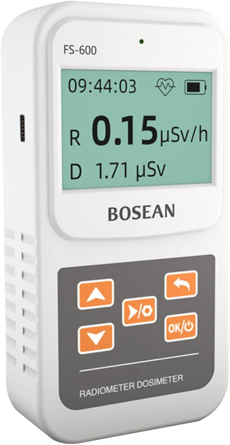 Vindor Geiger Counter Radiation Detector, Counter Dosage Alarm Device Radio Activity Dosimeter Tester Durable Radiation Protection Supplies for Home Office/569 (Color : White) image number 4