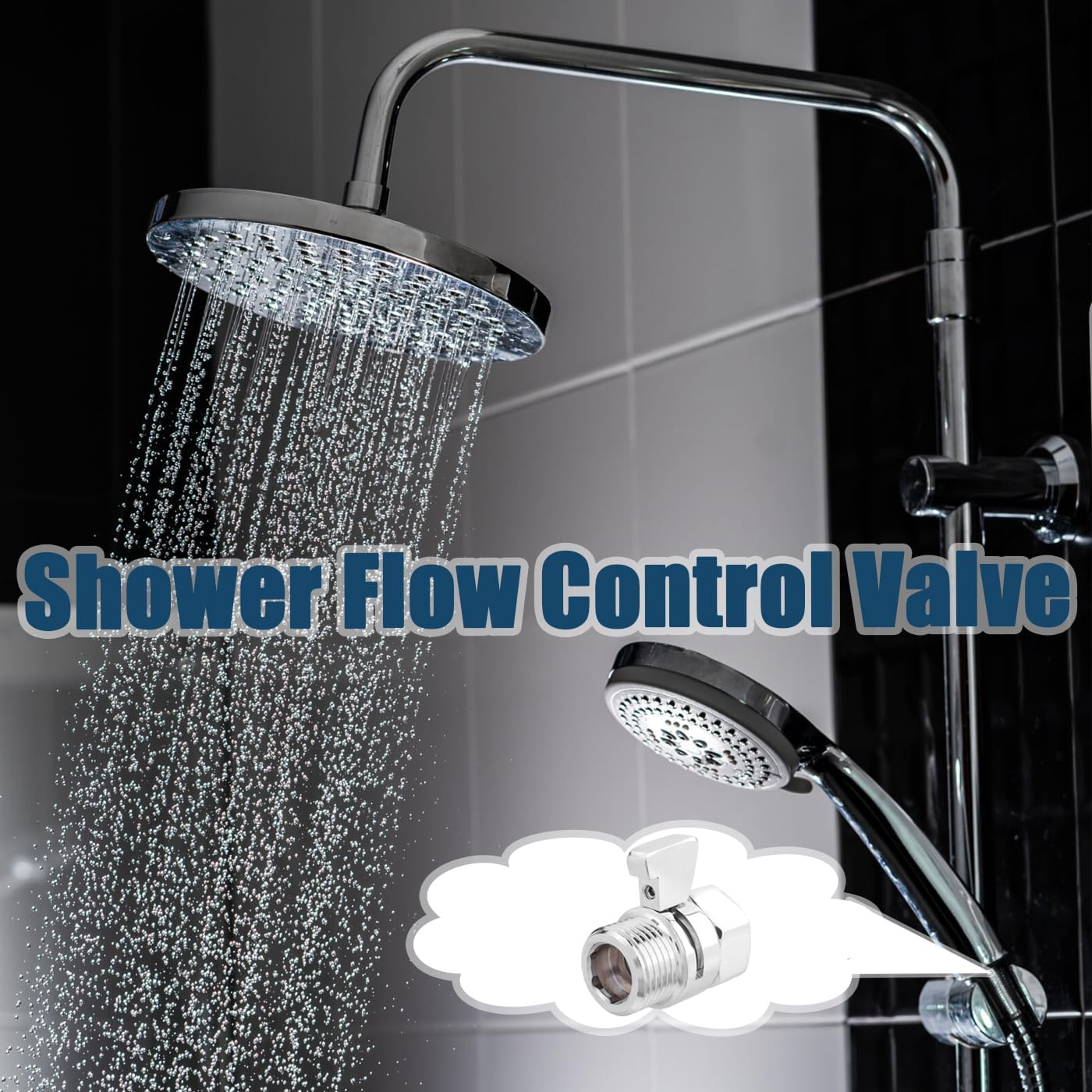 2 Pcs Shower Head Flow Control Valve Shut-Off Valve Water Flow Control Valve G1/2 Brass Pressure Reducer Water Volume Adjust Valves for Handheld Shower image number 6
