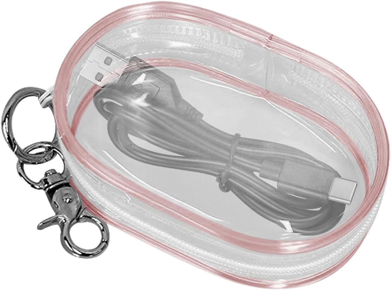 Transparent Cable Case, Clear Charging Cable Case,Clear Case | Mobile Phone Charger Storage Organizer,Compact Cable Tranpa Case, Purple, Riferimento Alla Descrizione, Please Refer to Description