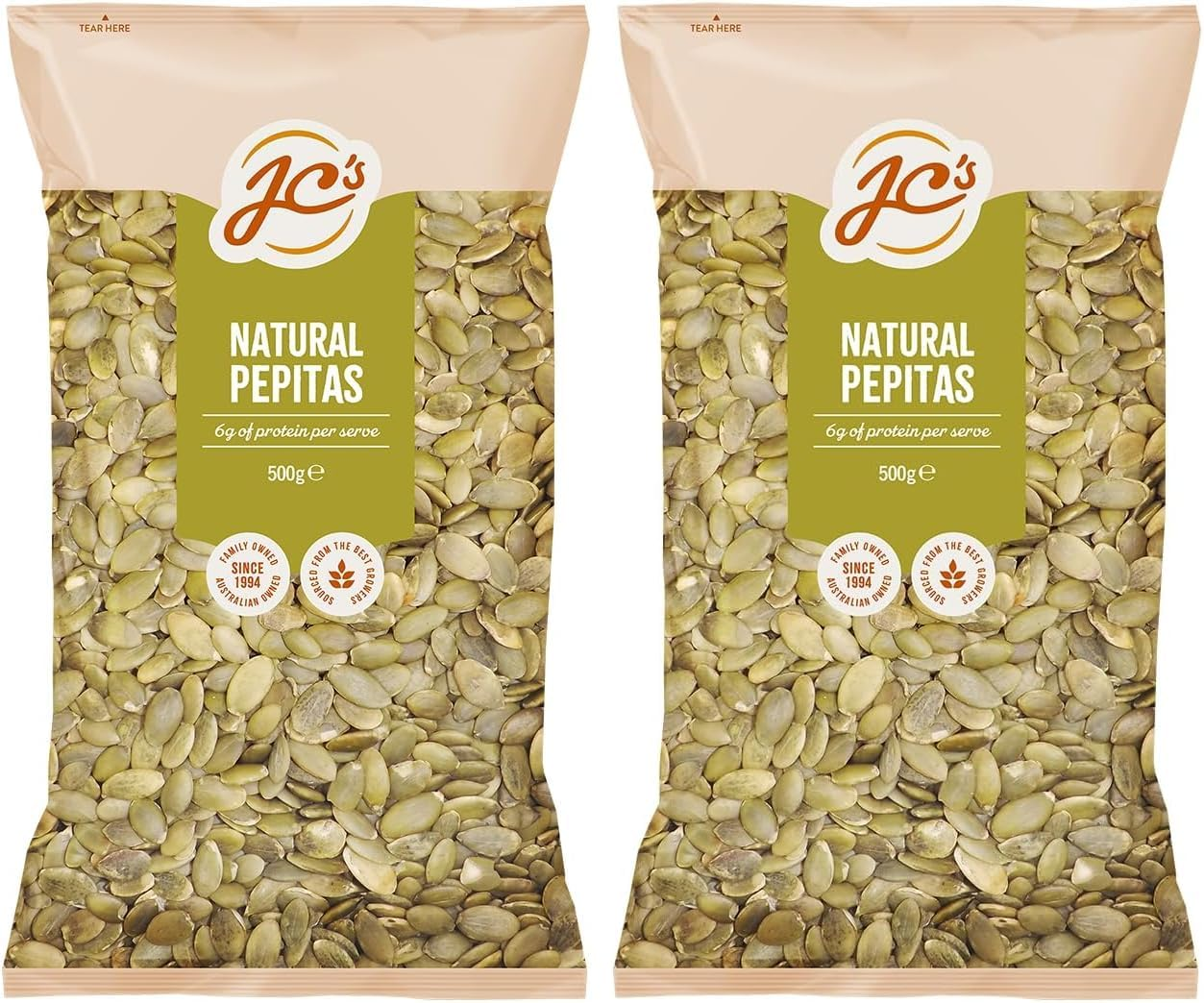 J.C.'S Quality Foods Pepitas (Pumpkin Seeds) 500G image number 1