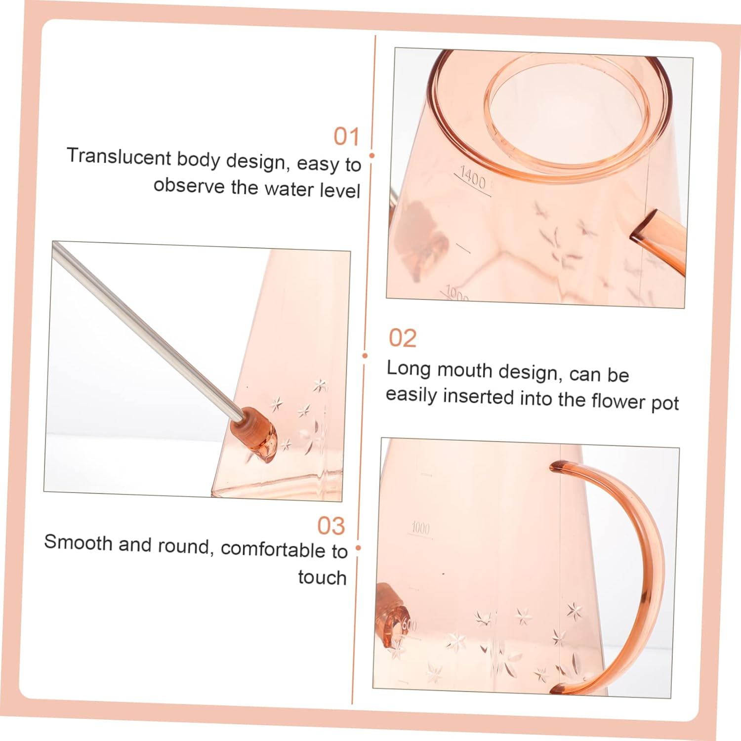 Yardwe Long Spout Watering Can for Houseplants Gardening Supplies Outdoor Use Stainless Steel Material for Indoor Plants Watering Can Design image number 3