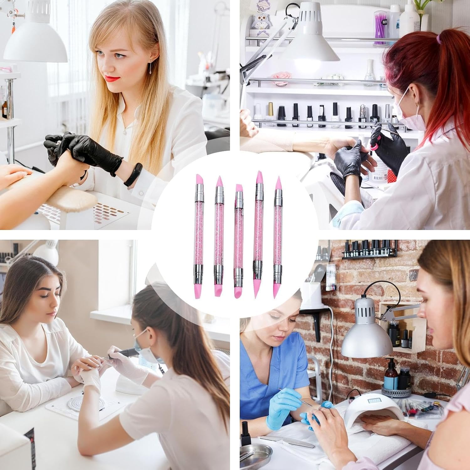 Nail Sculpture Pen,Double Tipped Nail Sculpture Pen | Manicure Supplies, Anti-Slip Handle Fingernail Design Aid for Sculpting Drawing Shaping image number 2