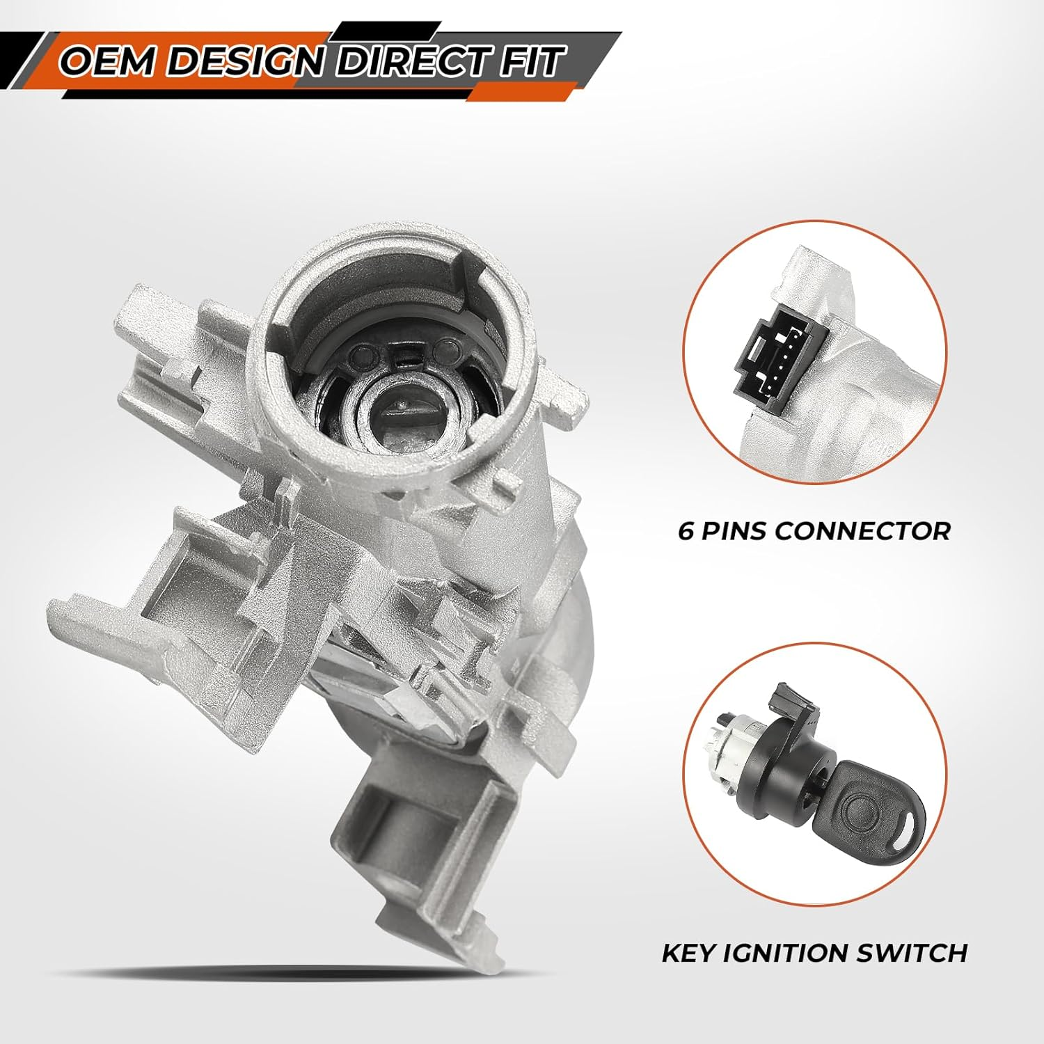 Ignition Switch Kit Lock Cylinder for Volkswagen VW Golf Jetta 2005-2011 MK5 Audi A3 2003-2013 R8 Replace 1K0905851B 1K0905865 5Q0905865A Ignition Lock Cylinder with Key Ignition Switch image number 5